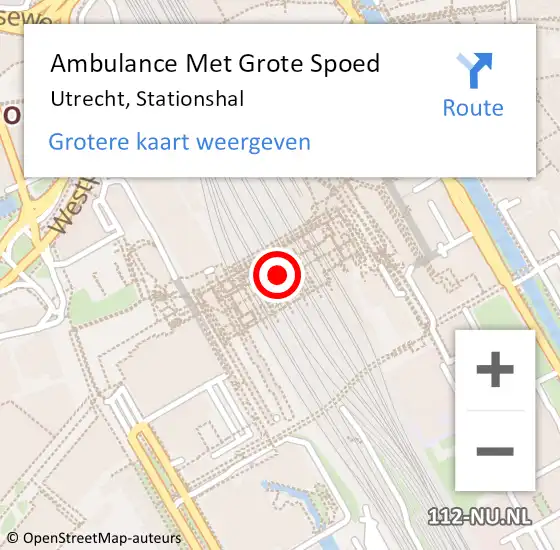 Locatie op kaart van de 112 melding: Ambulance Met Grote Spoed Naar Utrecht, Stationshal op 10 april 2020 08:16
