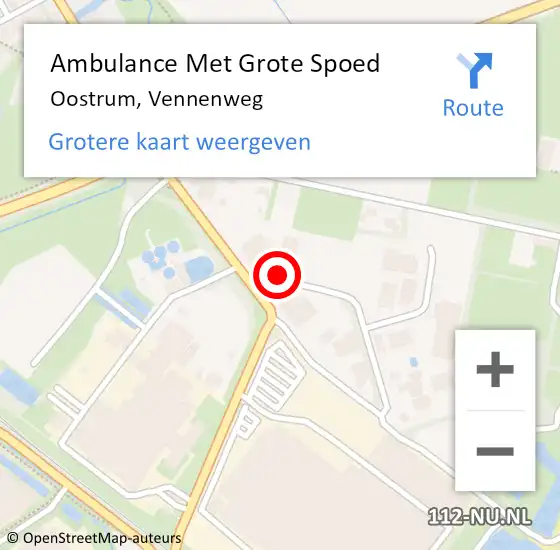 Locatie op kaart van de 112 melding: Ambulance Met Grote Spoed Naar Oostrum, Vennenweg op 3 mei 2014 16:45