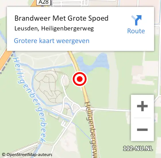 Locatie op kaart van de 112 melding: Brandweer Met Grote Spoed Naar Leusden, Heiligenbergerweg op 10 april 2020 10:49