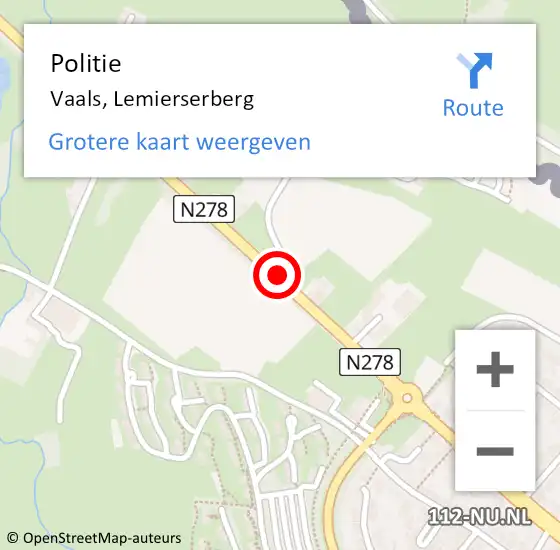 Locatie op kaart van de 112 melding: Politie Vaals, Lemierserberg op 10 april 2020 11:07