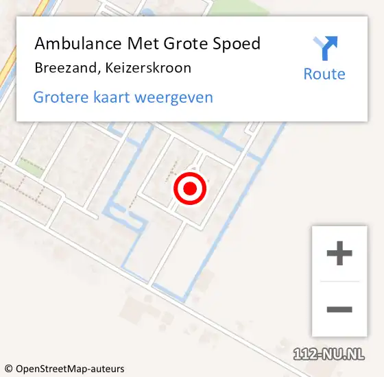 Locatie op kaart van de 112 melding: Ambulance Met Grote Spoed Naar Breezand, Keizerskroon op 10 april 2020 12:32