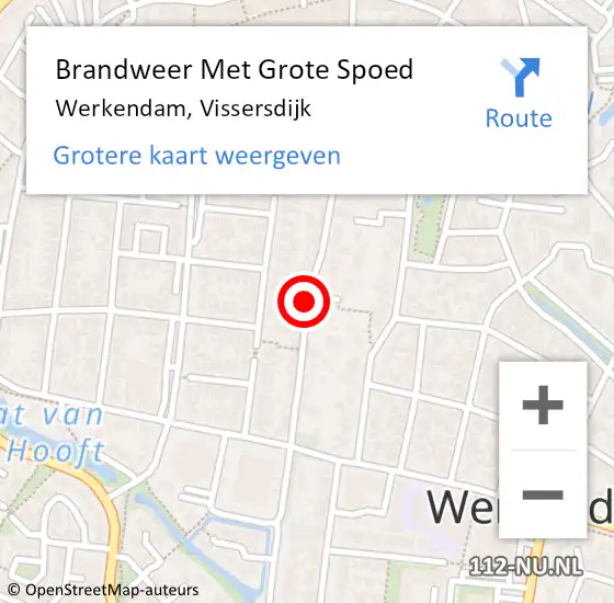 Locatie op kaart van de 112 melding: Brandweer Met Grote Spoed Naar Werkendam, Vissersdijk op 10 april 2020 14:24