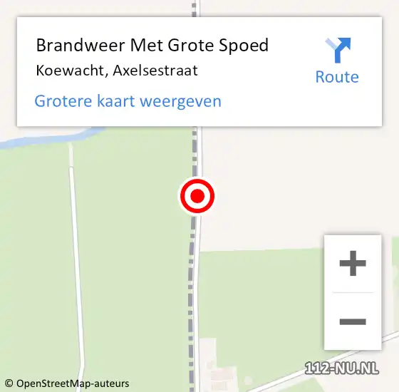 Locatie op kaart van de 112 melding: Brandweer Met Grote Spoed Naar Koewacht, Axelsestraat op 10 april 2020 15:01