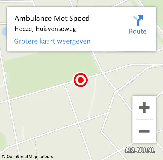 Locatie op kaart van de 112 melding: Ambulance Met Spoed Naar Heeze, Huisvenseweg op 10 april 2020 15:22