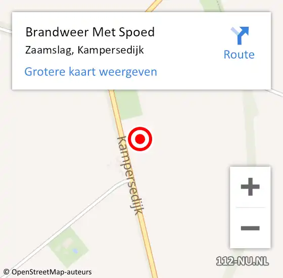 Locatie op kaart van de 112 melding: Brandweer Met Spoed Naar Zaamslag, Kampersedijk op 3 mei 2014 17:27