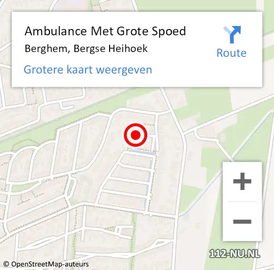 Locatie op kaart van de 112 melding: Ambulance Met Grote Spoed Naar Berghem, Bergse Heihoek op 10 april 2020 15:28