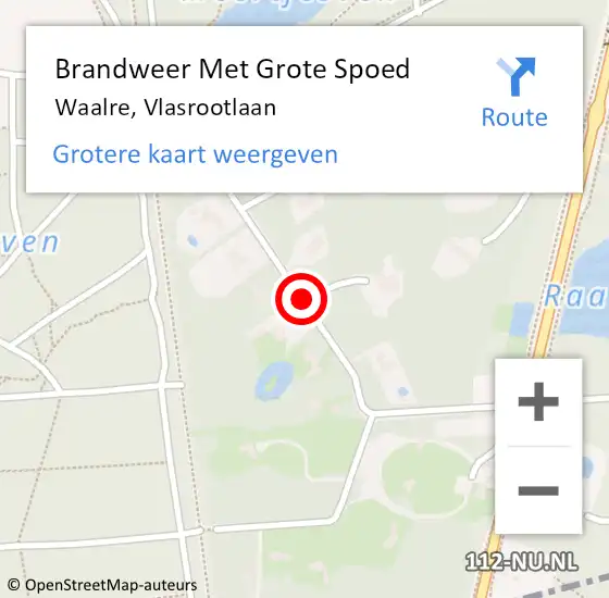 Locatie op kaart van de 112 melding: Brandweer Met Grote Spoed Naar Waalre, Vlasrootlaan op 10 april 2020 16:00