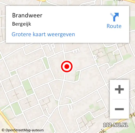 Locatie op kaart van de 112 melding: Brandweer Bergeijk op 10 april 2020 16:12