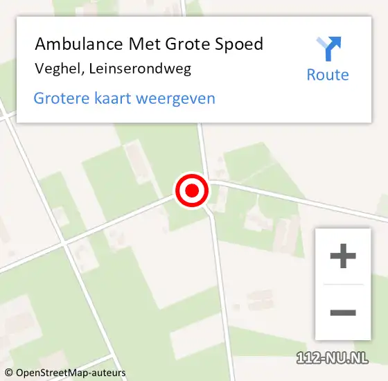 Locatie op kaart van de 112 melding: Ambulance Met Grote Spoed Naar Veghel, Leinserondweg op 10 april 2020 16:38