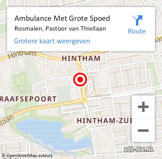 Locatie op kaart van de 112 melding: Ambulance Met Grote Spoed Naar Rosmalen, Pastoor van Thiellaan op 10 april 2020 16:56