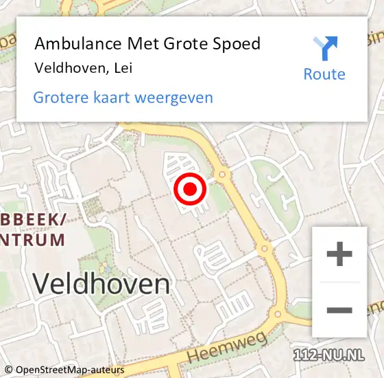 Locatie op kaart van de 112 melding: Ambulance Met Grote Spoed Naar Veldhoven, Lei op 10 april 2020 17:08
