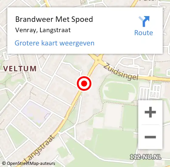 Locatie op kaart van de 112 melding: Brandweer Met Spoed Naar Venray, Langstraat op 10 april 2020 17:18
