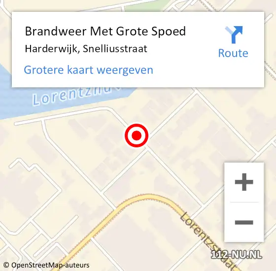 Locatie op kaart van de 112 melding: Brandweer Met Grote Spoed Naar Harderwijk, Snelliusstraat op 10 april 2020 19:10