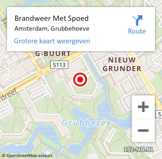 Locatie op kaart van de 112 melding: Brandweer Met Spoed Naar Amsterdam, Grubbehoeve op 10 april 2020 19:42