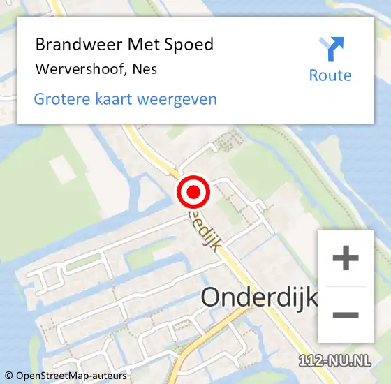 Locatie op kaart van de 112 melding: Brandweer Met Spoed Naar Wervershoof, Nes op 10 april 2020 20:41