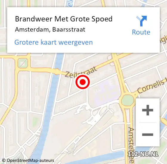 Locatie op kaart van de 112 melding: Brandweer Met Grote Spoed Naar Amsterdam, Baarsstraat op 10 april 2020 21:12