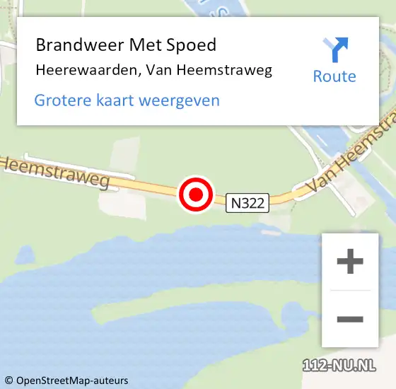 Locatie op kaart van de 112 melding: Brandweer Met Spoed Naar Heerewaarden, Van Heemstraweg op 10 april 2020 21:25