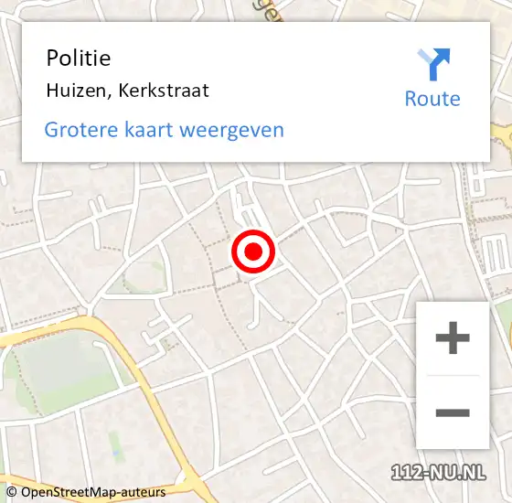 Locatie op kaart van de 112 melding: Politie Huizen, Kerkstraat op 10 april 2020 21:45