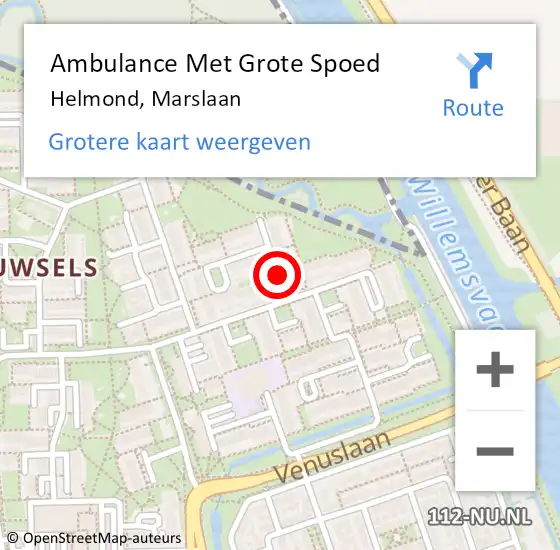 Locatie op kaart van de 112 melding: Ambulance Met Grote Spoed Naar Helmond, Marslaan op 10 april 2020 21:46