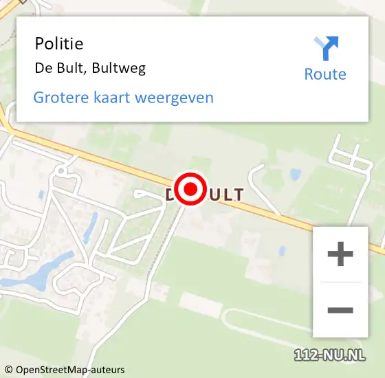 Locatie op kaart van de 112 melding: Politie De Bult, Bultweg op 10 april 2020 22:22