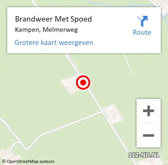 Locatie op kaart van de 112 melding: Brandweer Met Spoed Naar Kampen, Melmerweg op 10 april 2020 23:34