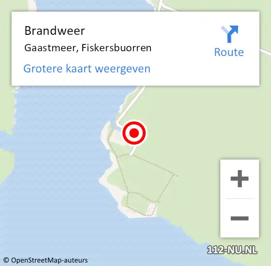 Locatie op kaart van de 112 melding: Brandweer Gaastmeer, Fiskersbuorren op 3 mei 2014 18:09