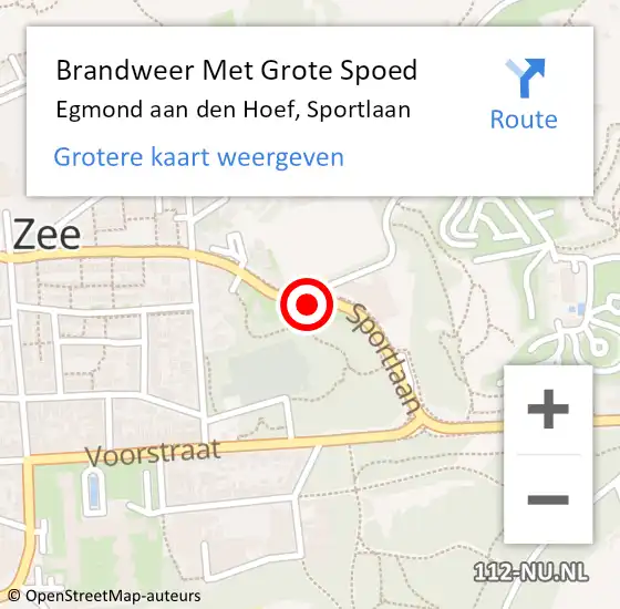 Locatie op kaart van de 112 melding: Brandweer Met Grote Spoed Naar Egmond aan den Hoef, Sportlaan op 11 april 2020 01:00