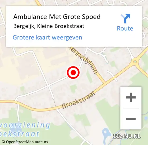 Locatie op kaart van de 112 melding: Ambulance Met Grote Spoed Naar Bergeijk, Kleine Broekstraat op 11 april 2020 03:09