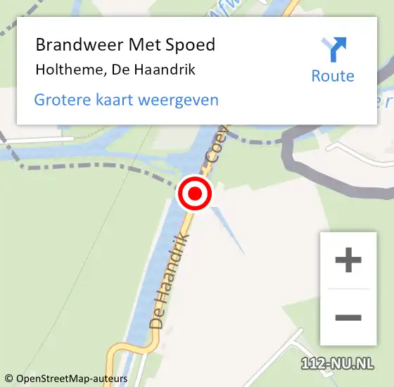 Locatie op kaart van de 112 melding: Brandweer Met Spoed Naar Holtheme, De Haandrik op 11 april 2020 07:07