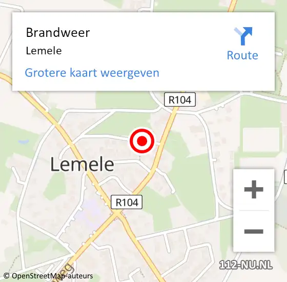 Locatie op kaart van de 112 melding: Brandweer Lemele op 11 april 2020 07:19