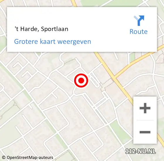 Locatie op kaart van de 112 melding:  't Harde, Sportlaan op 11 april 2020 09:08