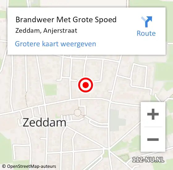 Locatie op kaart van de 112 melding: Brandweer Met Grote Spoed Naar Zeddam, Anjerstraat op 3 mei 2014 18:37