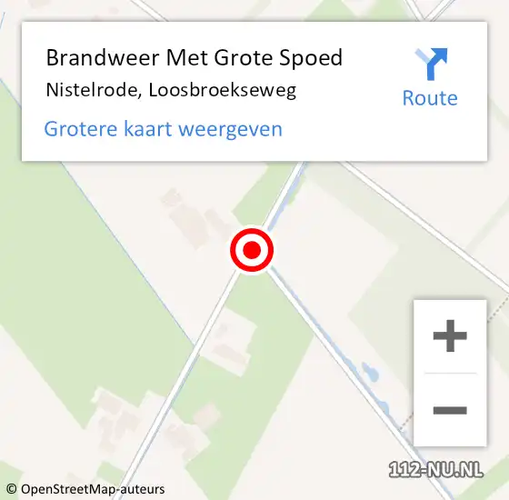Locatie op kaart van de 112 melding: Brandweer Met Grote Spoed Naar Nistelrode, Loosbroekseweg op 11 april 2020 10:10