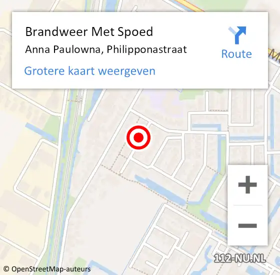 Locatie op kaart van de 112 melding: Brandweer Met Spoed Naar Anna Paulowna, Philipponastraat op 11 april 2020 10:26