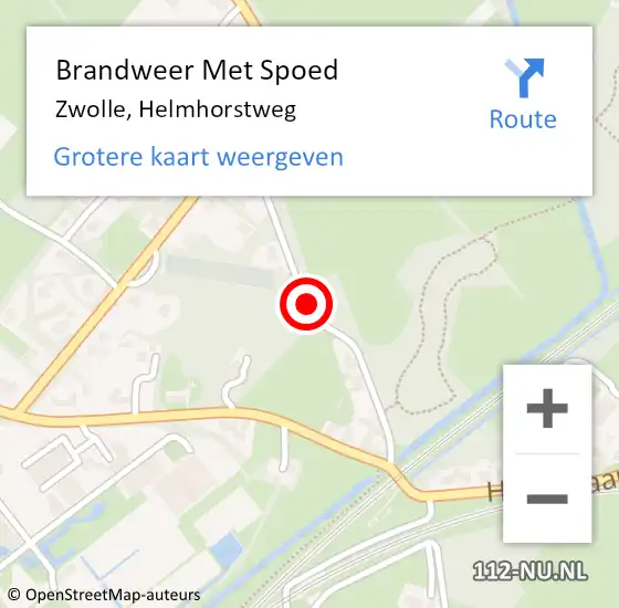 Locatie op kaart van de 112 melding: Brandweer Met Spoed Naar Zwolle, Helmhorstweg op 11 april 2020 10:41