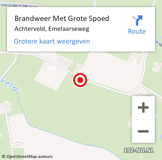 Locatie op kaart van de 112 melding: Brandweer Met Grote Spoed Naar Achterveld, Emelaarseweg op 11 april 2020 11:44