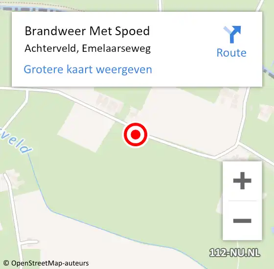 Locatie op kaart van de 112 melding: Brandweer Met Spoed Naar Achterveld, Emelaarseweg op 11 april 2020 12:24