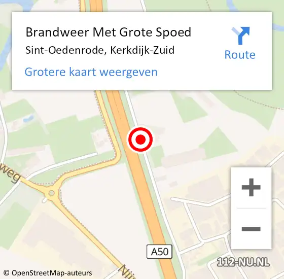 Locatie op kaart van de 112 melding: Brandweer Met Grote Spoed Naar Sint-Oedenrode, Kerkdijk-Zuid op 11 april 2020 12:34