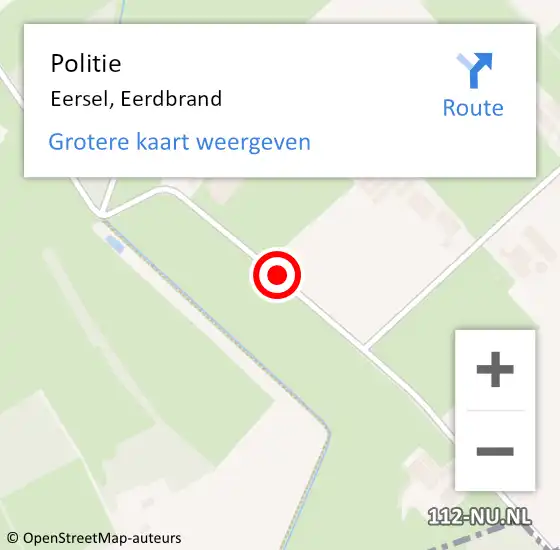 Locatie op kaart van de 112 melding: Politie Eersel, Eerdbrand op 11 april 2020 13:45