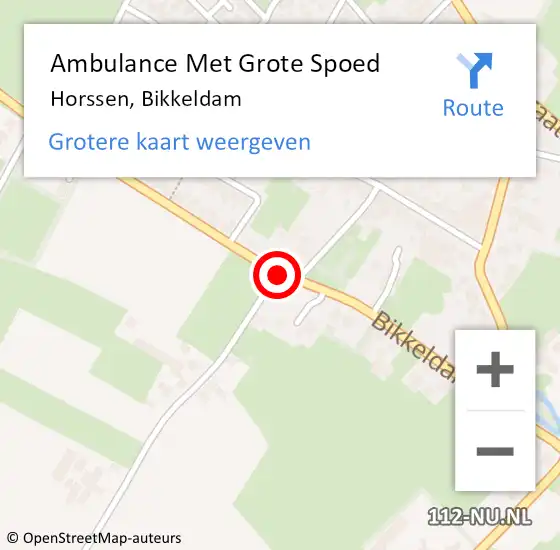 Locatie op kaart van de 112 melding: Ambulance Met Grote Spoed Naar Horssen, Bikkeldam op 11 april 2020 14:29