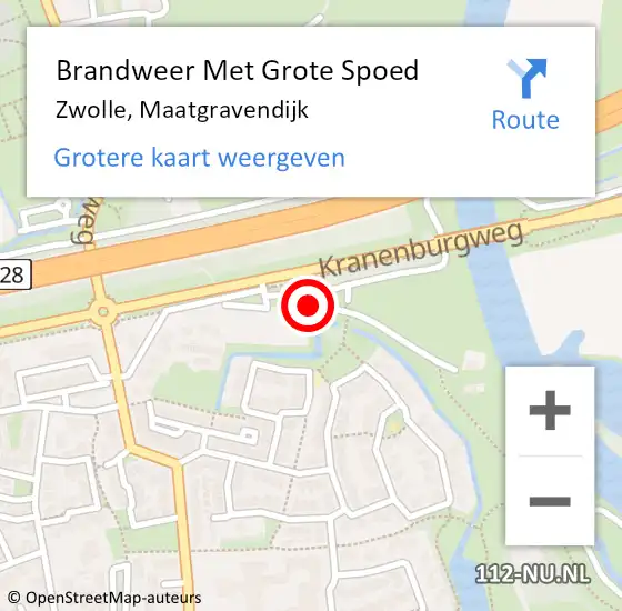 Locatie op kaart van de 112 melding: Brandweer Met Grote Spoed Naar Zwolle, Maatgravendijk op 11 april 2020 14:38