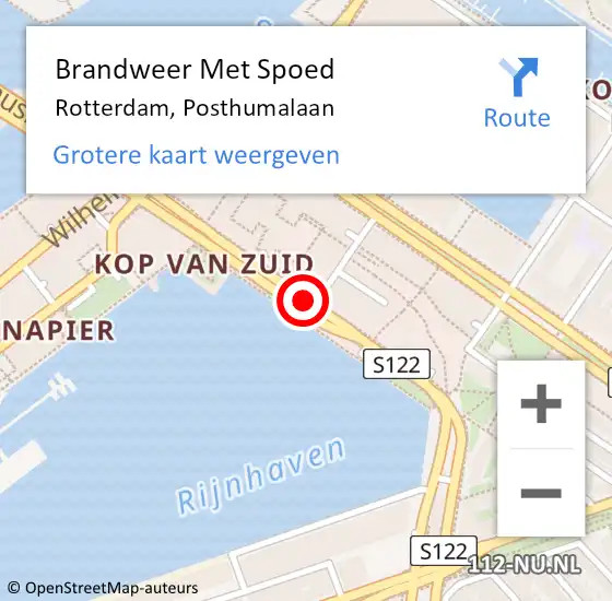 Locatie op kaart van de 112 melding: Brandweer Met Spoed Naar Rotterdam, Posthumalaan op 11 april 2020 16:29