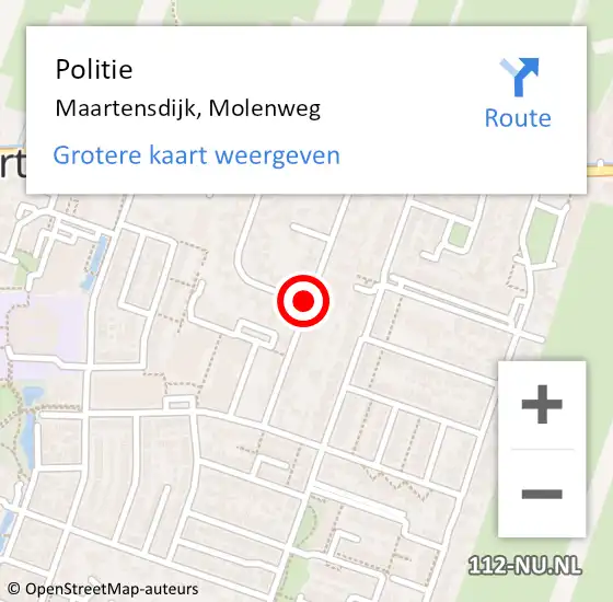 Locatie op kaart van de 112 melding: Politie Maartensdijk, Molenweg op 11 april 2020 16:55
