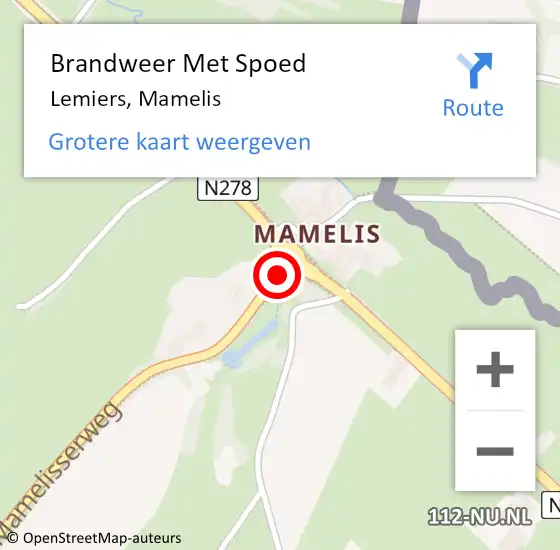 Locatie op kaart van de 112 melding: Brandweer Met Spoed Naar Lemiers, Mamelis op 11 april 2020 17:15