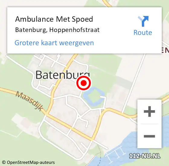 Locatie op kaart van de 112 melding: Ambulance Met Spoed Naar Batenburg, Hoppenhofstraat op 11 april 2020 17:38