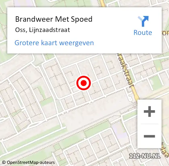 Locatie op kaart van de 112 melding: Brandweer Met Spoed Naar Oss, Lijnzaadstraat op 11 april 2020 19:29