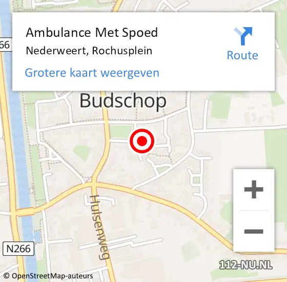 Locatie op kaart van de 112 melding: Ambulance Met Spoed Naar Nederweert, Rochusplein op 11 april 2020 19:42