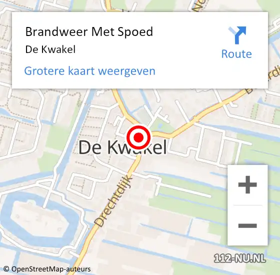 Locatie op kaart van de 112 melding: Brandweer Met Spoed Naar De Kwakel op 11 april 2020 21:01