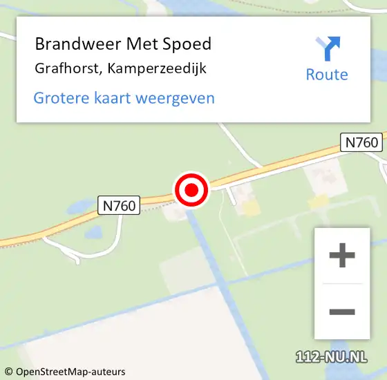 Locatie op kaart van de 112 melding: Brandweer Met Spoed Naar Grafhorst, Kamperzeedijk op 11 april 2020 21:06