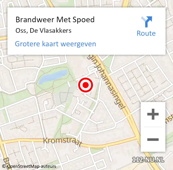 Locatie op kaart van de 112 melding: Brandweer Met Spoed Naar Oss, De Vlasakkers op 11 april 2020 22:13